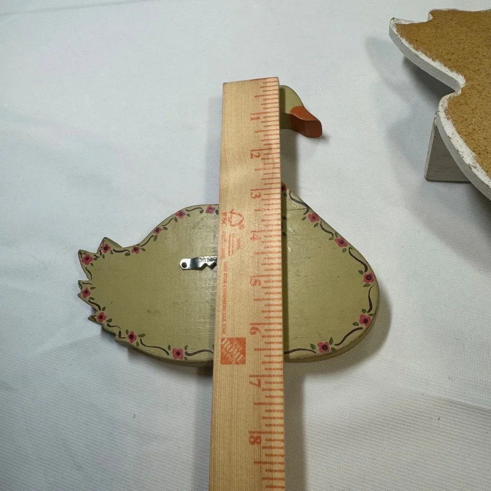 Vintage Cottagecore Country Goose Swan Wall Decor Set‎ Wood Shelf Sitter Farm